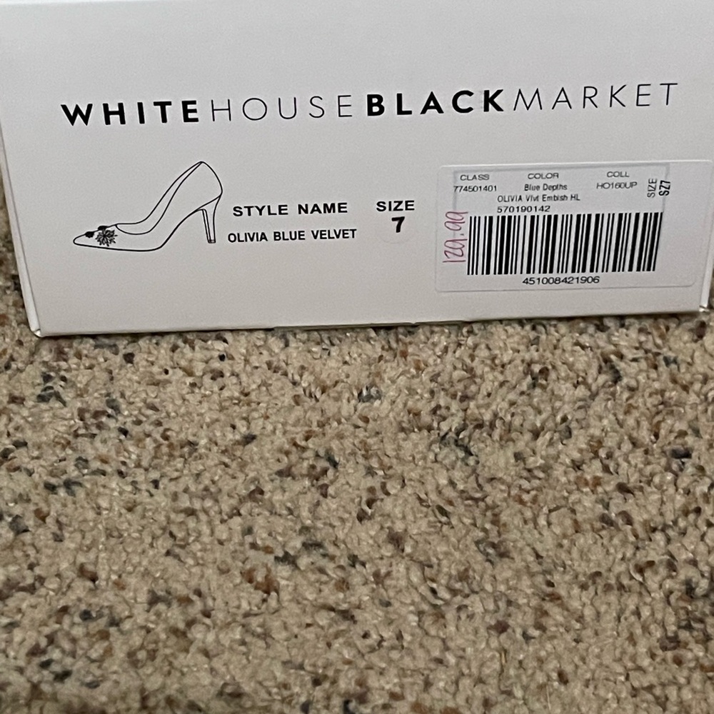 White House Black Market Blue Embellished Women's Shoes - Picture 2 of 3
